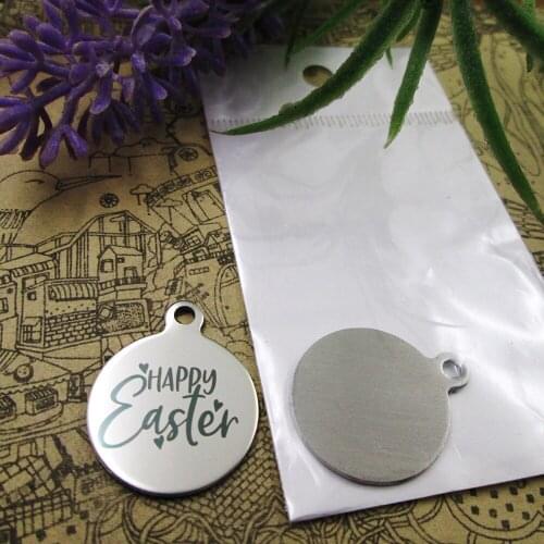 20pcs--"happy Easter version 8"stainless steel charms more style for choosing DIY Charms pendants for necklace