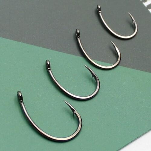 20pcs Carp Fishing Hooks Black NicKel Coating Fishhook For Carp Feeder Fishing Accessories Krank Shank Hook Carp Fishing Tackle