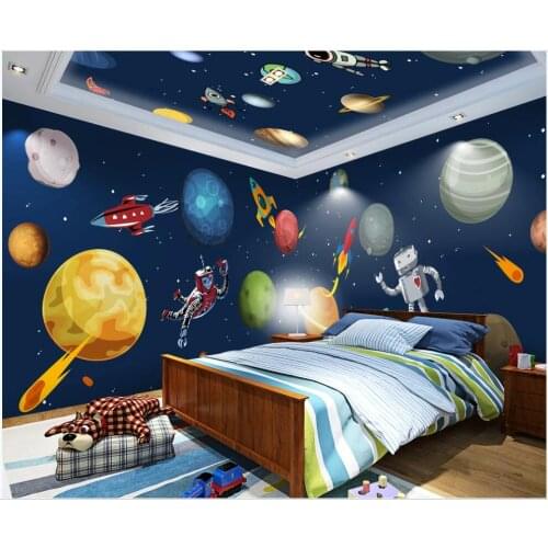 3d photo wallpaper custom mural Cartoon universe galaxy space robot Whole house wall home decor wallpaper in the living room