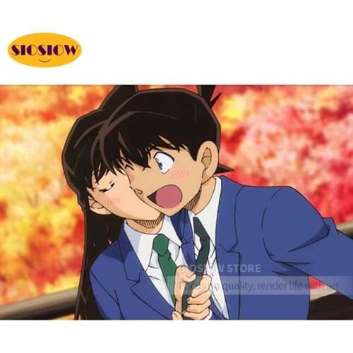5d Diy Diamond Mosaic Embroidery Kudou Shinichi Mouri Ran 3d Diamond Painting Detective Conan Full Square Drill Decor Home Gifts