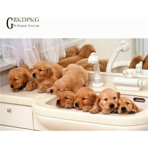 Dog family diamond embroidery DIY diamond painting cross stitch full square rhinestone mosaic animal unfinished home decoration