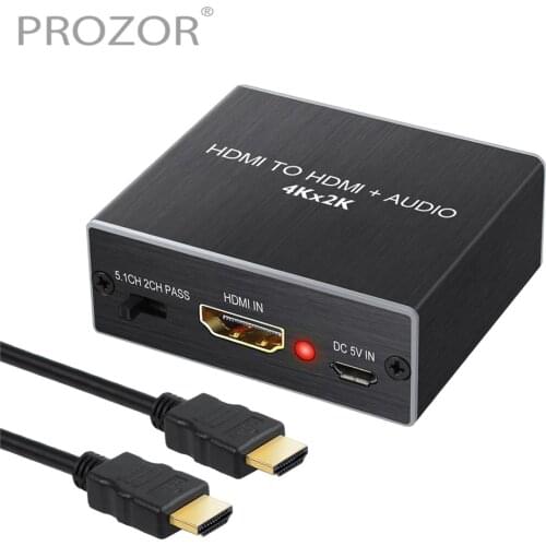 Proster 4K x 2K 3D HDMI Audio Analog Extractor With HDMI Cable Converter Support Pass 2CH 5.1CH Mode with 3.5mm Stereo RCA Cable