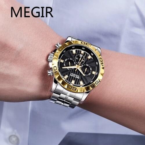 MEGIR Relogio Masculino Men Watches Luxury Famous Top Brand Mens Fashion Casual Dress Watch Military Quartz Wristwatches Saat