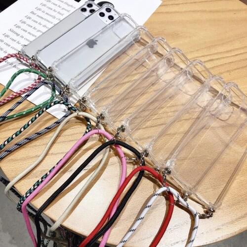 Strap Cord Chain Phone Case for Samsung Galaxy A21S A40 A20e A51 A71 A12 A10 A20S A50 A70 A3 A5 A6 A7 A8 Necklace Lanyard Cover