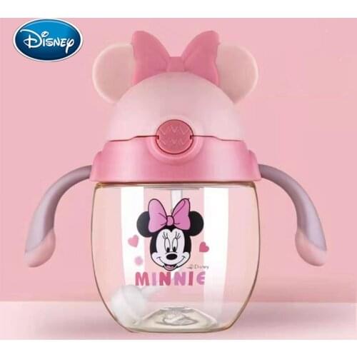 Disney baby cup Kid straw cup drinking milk PPSU baby learning cup with handle scale bottle bottle kettle