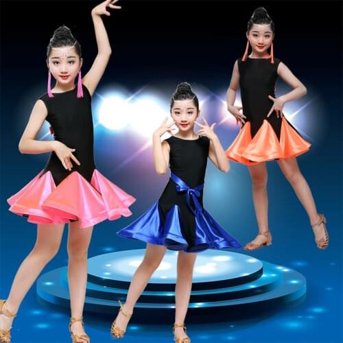 Childrens Latin dance skirt girls practice clothes costumes Latin dance performance clothing competition dresses