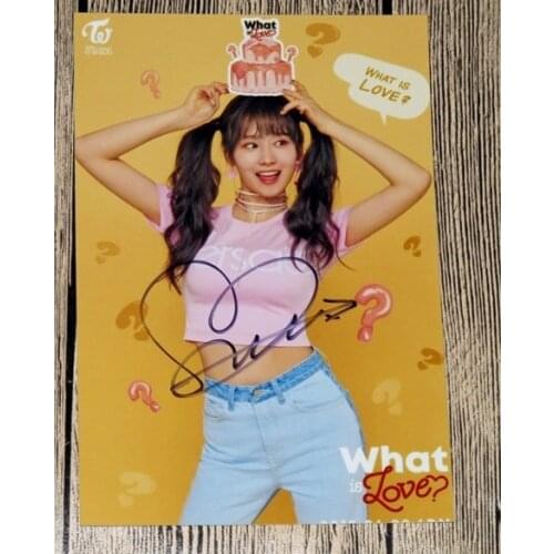 Hand signed TWICE Sana autographed photo what is love 6 inches freeshipping 032018A
