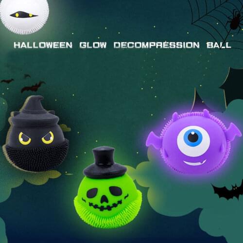 Halloween Fidget Toys Luminous Little Devil Decompression Toy Pinch Ball Prank Vent Adult Antistress Toy Squishy Kids Gift
