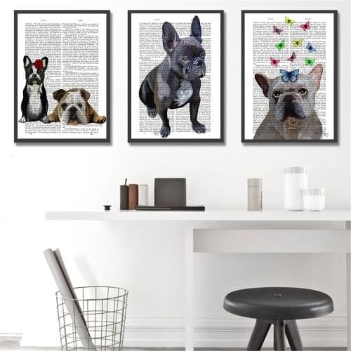 Canvas Painting Home Decor Paper Dog Cute Posters and Prints Canvas Pictures for Living Room Hanging Wall Art Cudros Decoracion