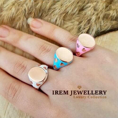 Neon Trendy Summer Collection High Quality 925 Sterling Silver Love Good Luck Heart Ring Women Fine Jewelry Luxury Accessories