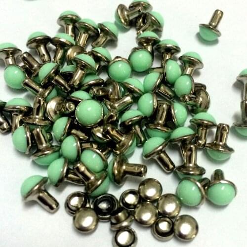 100PCS/Lot 6.5mm Round Light Blue Acrylic Rivets Leather Craft Punk Studs Fit DIY Making Belts Shoes Bag Bracelets Shipping Free