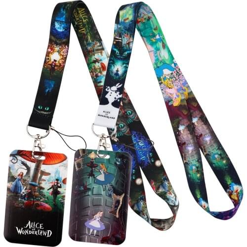LT1132 Alice in Wonderland Lanyard for Key Neck Strap lanyards id badge holder Key Chain Key Holder Rope Key Rings Accessories
