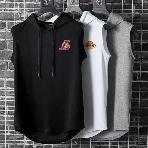 Summer Mens Muscle Hoodie Vest Sleeveless Bodybuilding Gym Workout Fitness Shirt High Quality Vest Hip Hop Sweatshirt Mens Tops