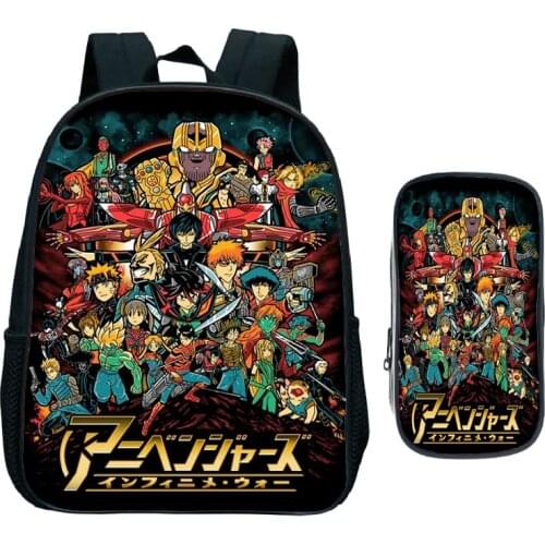 Cute My-Hero-Academia-boku-no-hero 2pcs Set Backpack Children Kids Bag Beautiful Pattern Kindergarten Knapsack with Pen Bag