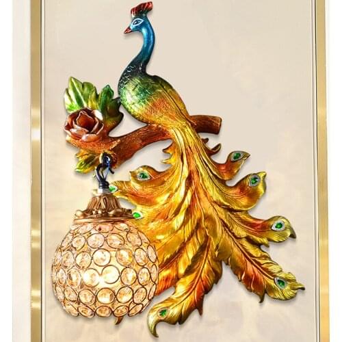 Art Gold Peacock Wall Light Bird Lamp Wall Sconces Nordic Modern Lighting Fixtures Home Decor Living Room Bedroom Lamp Luminaire