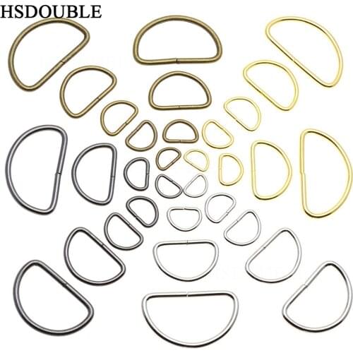 1000pcs/pack Non-Welded Nickel Plated D Ring Semi Ring Ribbon Clasp Knapsack Belt Buckle