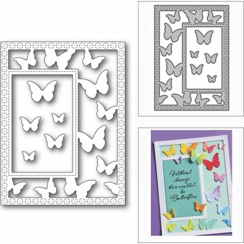 New Nesting Rectangle Butterfly Frame 2020 Metal Cutting Dies for Scrapbooking and Card Making Decor Embossing Craft No Stamps