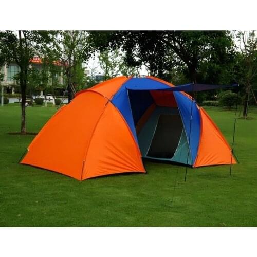 Big Camping Tent 5-8 Person Outdoor Double Layer Two Bedroom Family Tent 420x220x175cm Waterproof Tourist Tent for Fishing Party