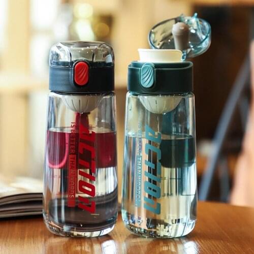 430ml/500ml Portable Travel Shaker Pot Outdoor Drinking Bottles With Straw Sports Plastic Water Bottle Children Cups Wholesale