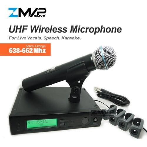 UHF Professional SLX24 Performance Wireless Microphone System With BETA58A Handheld Transmitter Mic For Live Vocals 638-662Mhz