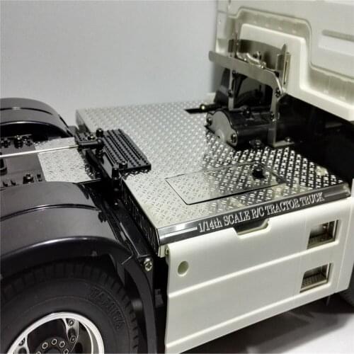 ​Anti-Slip Plate Model Car Decorative Plate Durable Stainless Steel for 1/14 Scale Tamiya 56325 Man RC Tractor