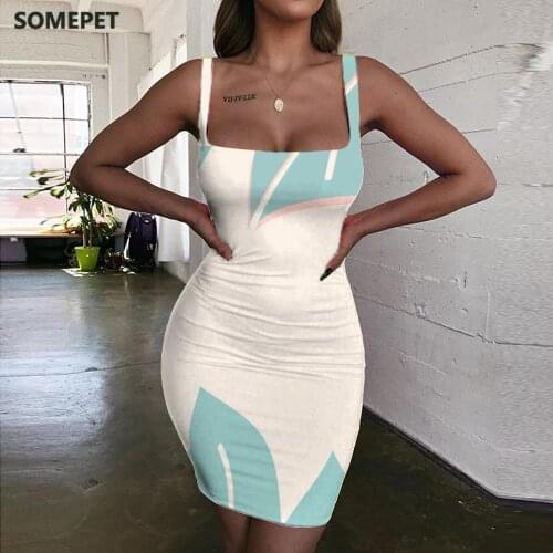 SOMEPET Leaf Dresses Women Painting 3d Print Funny Sundress Novel Vestido Sexy Womens Clothing Club Beach Beach High Quality