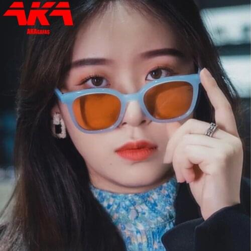 AKAgafas Square Sunglasses Women Small Frame Sunglasses Women Brand Designer Eyewear Retro Sun Glasses Women Hip-Hop Men Okulary