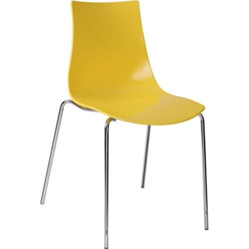 Minimalist Modern Design Plastic Seat Steel Metal Leg Base Dining Chair Popular Beautiful dinning chairs