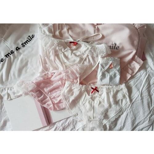 Cute Sexy Lolita Girls Lace Cotton Panties Briefs Womens Underwear Kawaii Daily Wear Pantsu Hollow Out