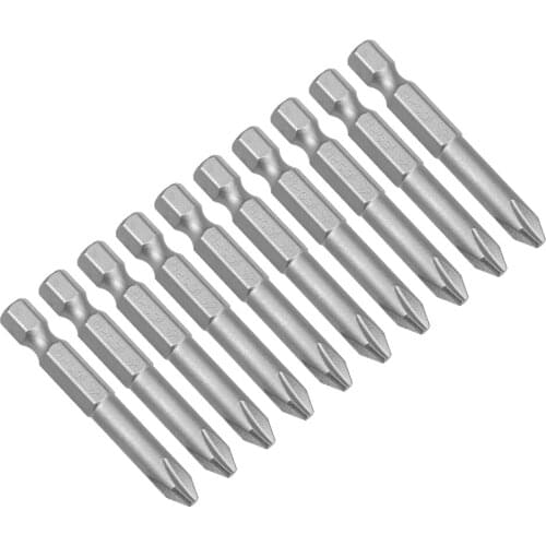 Uxcell 10Pcs 1/4-Inch Hex Shank 50mm Length Phillips 6PH2 Magnetic Screw Driver S2 Screwdriver Bits