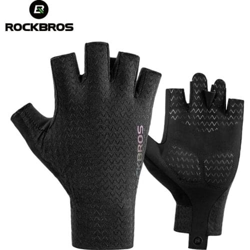 ROCKBROS Bicycle Gloves Autumn Spring MTB Bike Riding SBR Pad Half Finger Bicycle Cycling Men Women Breathable Shockproof Gloves