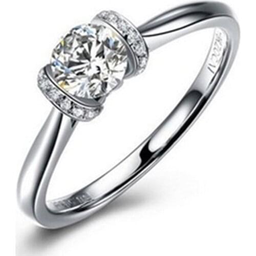 1CT High Quality Marriage Ring Diamond Sterling Silver Engagement Top Brand Ring White Gold Plated Best Bridal Jewelry Star Ring