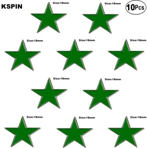 Green Star Lapel Pin Badge Lapel Pin Flag badge Brooch Pins Badges 10Pcs a Lot