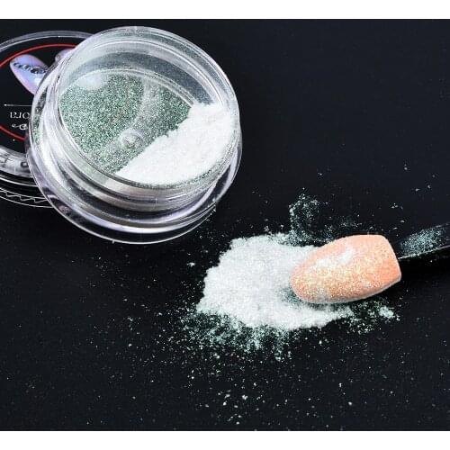 1 Box Mirror Chrome Pigment DIY Fashion Nail Decoration Colorful Color Mirror Powder Neon Mermaid Nail Art Glitter Powder 0.2g