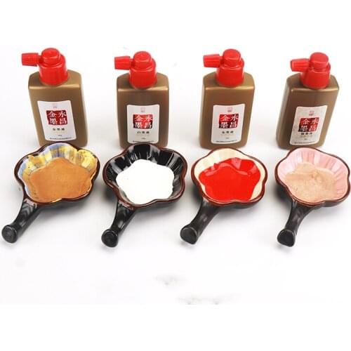 100g Gold Ink Gold and Silver Ink Brush Gold Powder Gold Ink Silver Ink White Ink Red Ink Cinnabar Ink Chinese Painting Pigment