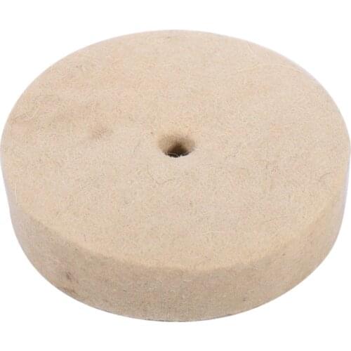 1 Pcs 4" Round Polishing Wheel Felt Beige Polishing Buffing Grinding Round Wheel Wool Soft Felt Polisher Disc Pad For Wood Metal