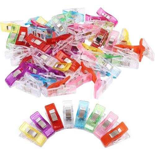 10/20/50PCS Sewing Clips Plastic Clamps Quilting Crafting Crocheting Colors Binding Fabric Mixed Holder For DIY Patchwork Paper