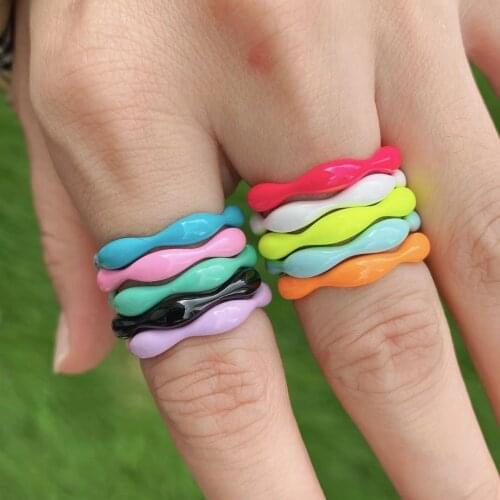 10PCS, Simple Colorful Ring For Women Enamel Vintage Finger Stacking Ring Set DIY Jewelry Gift