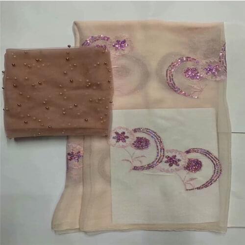 2020 High Quality African Metal Silk Fabric 5 Yards And 2 Yards Tissu African Silk Fabric For Ladies Party Clothing! LXF57288