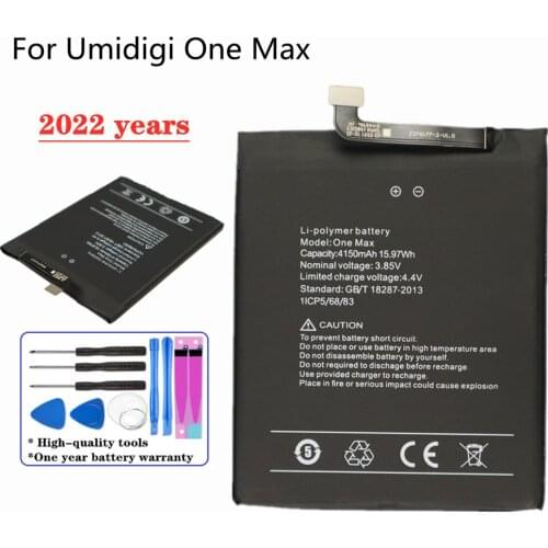 Original 4150mAh One max Replacement Battery For UMI Umidigi One Max Smart Phone Batteries + Tools