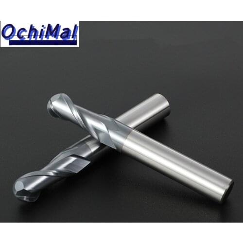 3PCS Ball Nose End Mill CNC Milling Cutter Alloy Carbide Router Bit Milling Tools HRC50 2 Flute Tungsten Steel Ball Nose Endmill