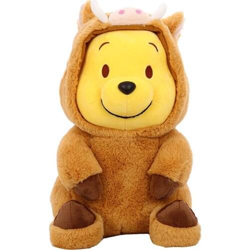 35CM Disney Winnie the Pooh Bear Anime Kawaii Cartoon Plush Figure Doll Cosplay Toy Model Kids Birthday Gifts