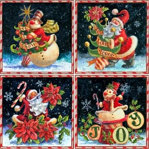 AZQSD Full Round Drill Diamond Embroidery Snowman Christmas Mosaic Handmade Gift Diamond Painting Cartoon Decor For Home