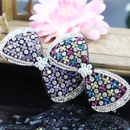 35*81mm Hot Korean style Bowknot Bows Rhinestone Wedding Headdress Headband Head Bands Headpiece Crystal Hair band