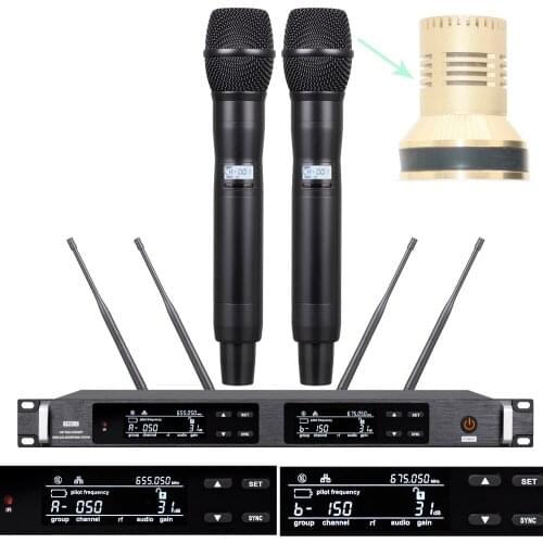 ULXD4D UHF 300 Channel Stage Performance Karaoke Wireless Microphone System SKM9000 Handheld Head BeltPack Transmitter