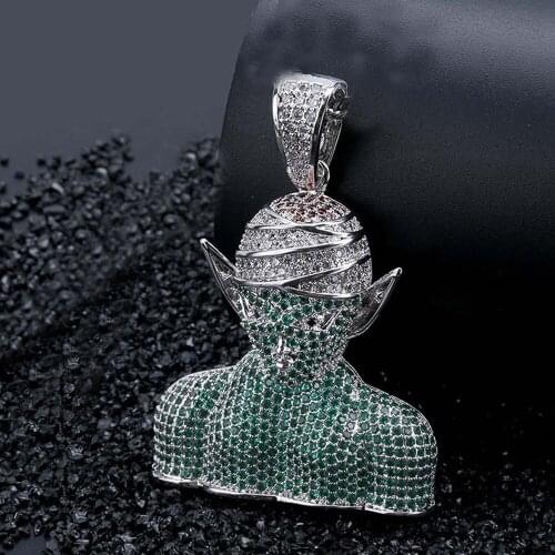 Bick Devil Pendant Necklace Hip Hop Gold Silver Color Bling Iced Out Micro Pave Cubic Zircon Pendants Necklaces Men Jewelry Gift