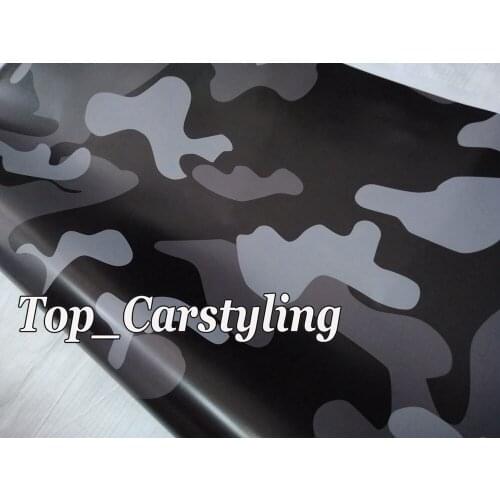 Large Grey Black Camouflage Vinyl Car wrap film Camo Car Sticker Truck vehicle Wraps air Bubble Free 1.52x10m/20m / 30m /roll