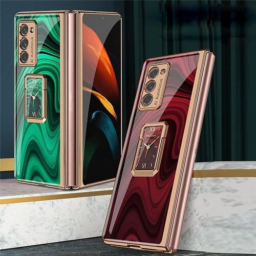 Case for Samsung Z Fold 2 Phone All-inclusive Electroplating Stained Glass Shell Phone Case Protective Sleeve Cover