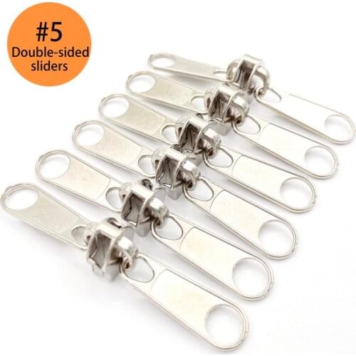 #3 #5 Double sided Zipper Pulls Nylon Zipper Head Sliver Zipper Pull Slider