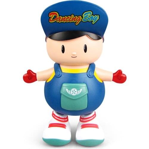 Electric Dancing Big Head Boy Doll Toy Walking Rotation Light Childrens Puzzle Cute Styling Light Music Toy Seaweed Funny Gift